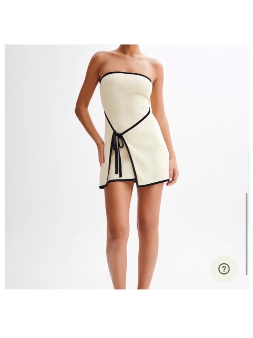 MESHKI rian strapless knit mini dress in cream
